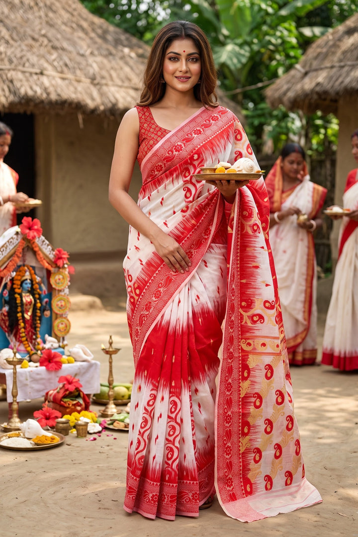Rajonigandha Bengal Jamdani Saree