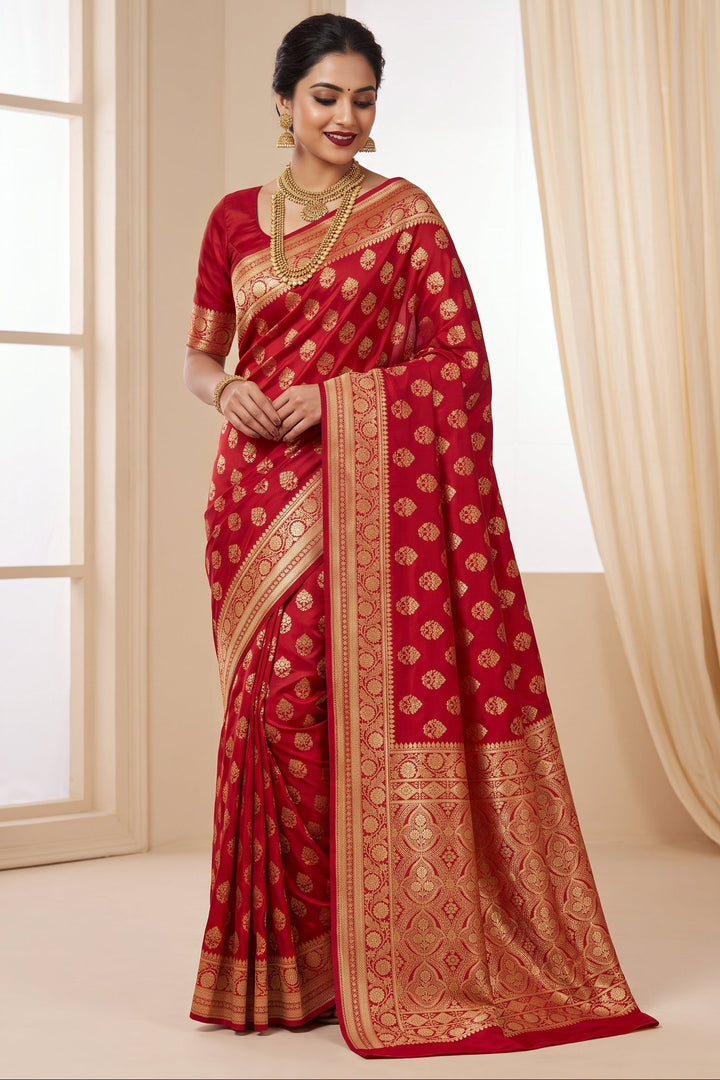 Queen's Legacy Banarasi Semi Katan Silk Saree
