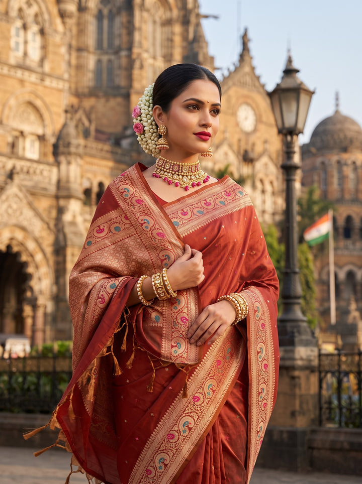 Crown of Desire - Muga Katan Silk Saree
