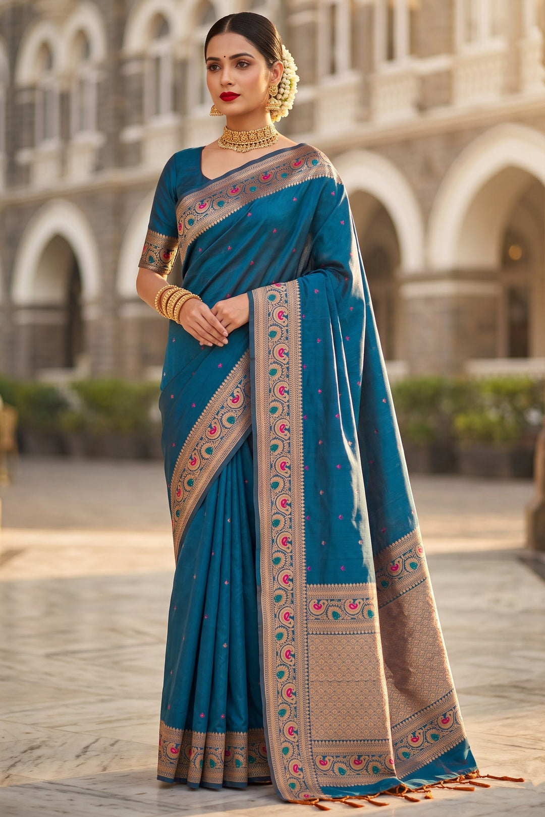 Crown of Desire - Muga Katan Silk Saree