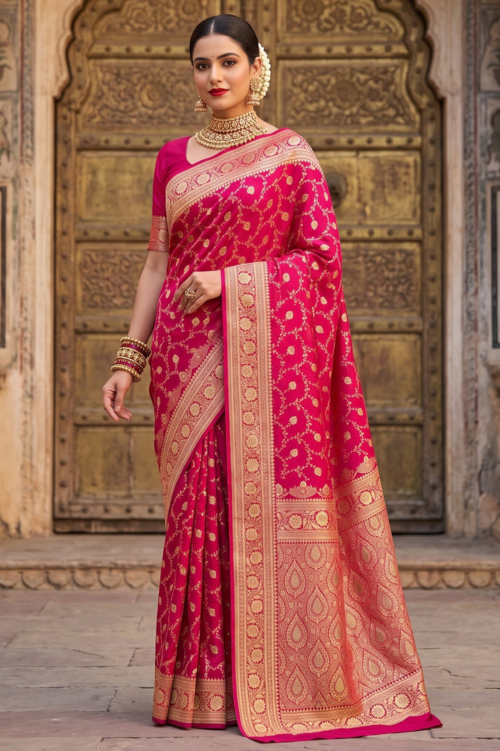 Impossible to Forget - Semi Katan Banarasi Saree with Stone Embelishment