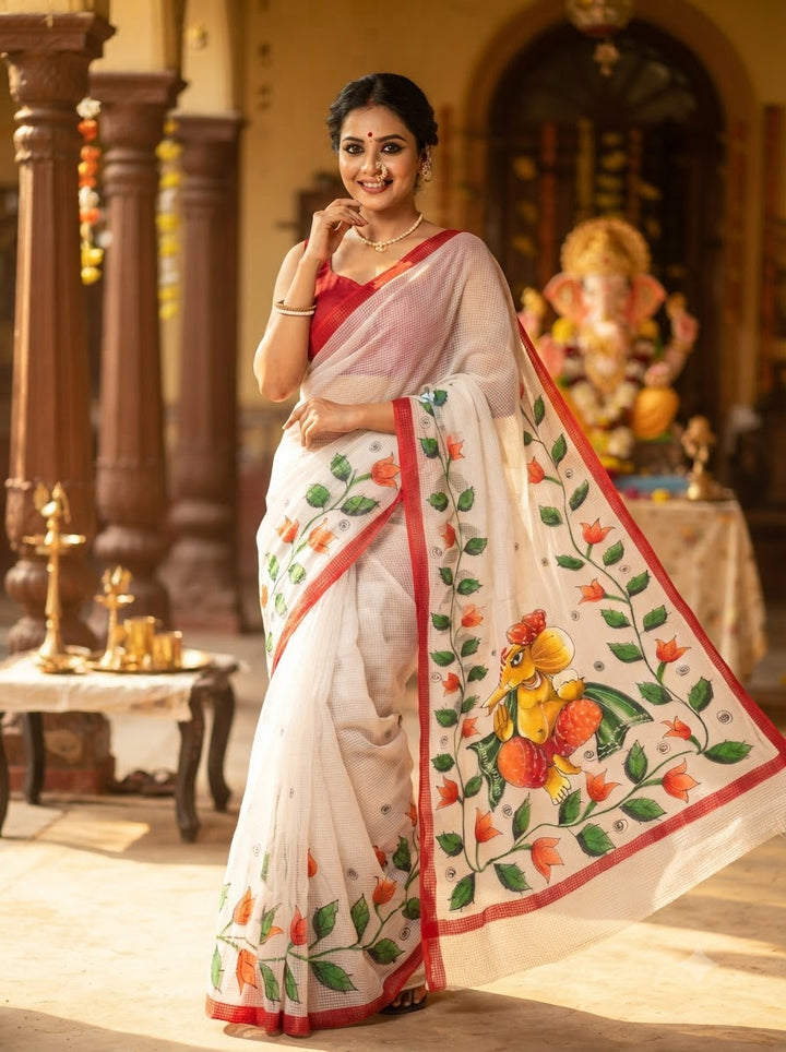 Ekadanta Hand Painted Resham Kota Saree