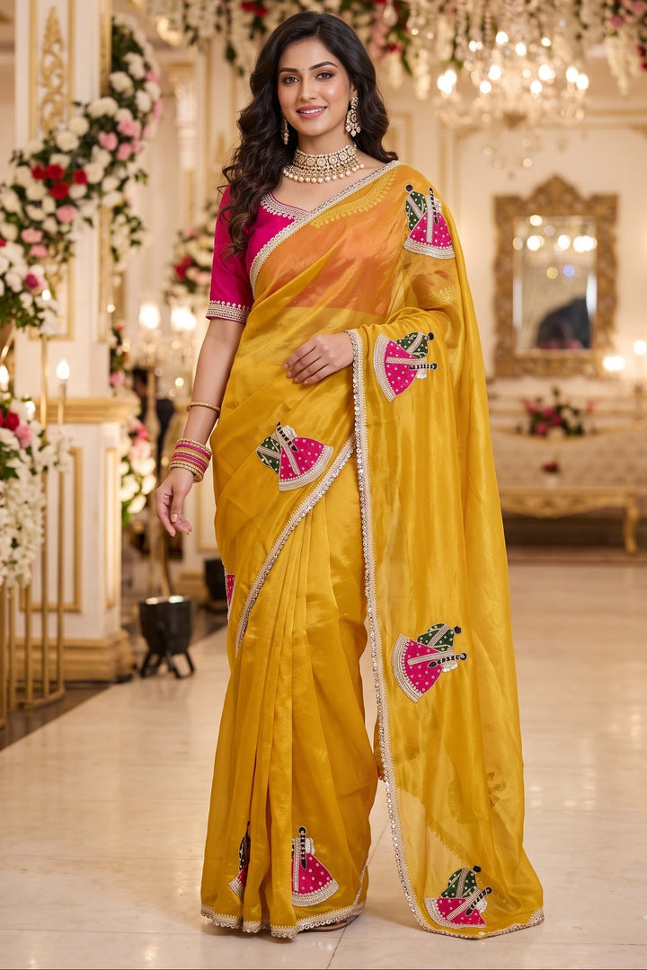 Shaadi Sargam Fancy Silk Saree with Cutdana Work
