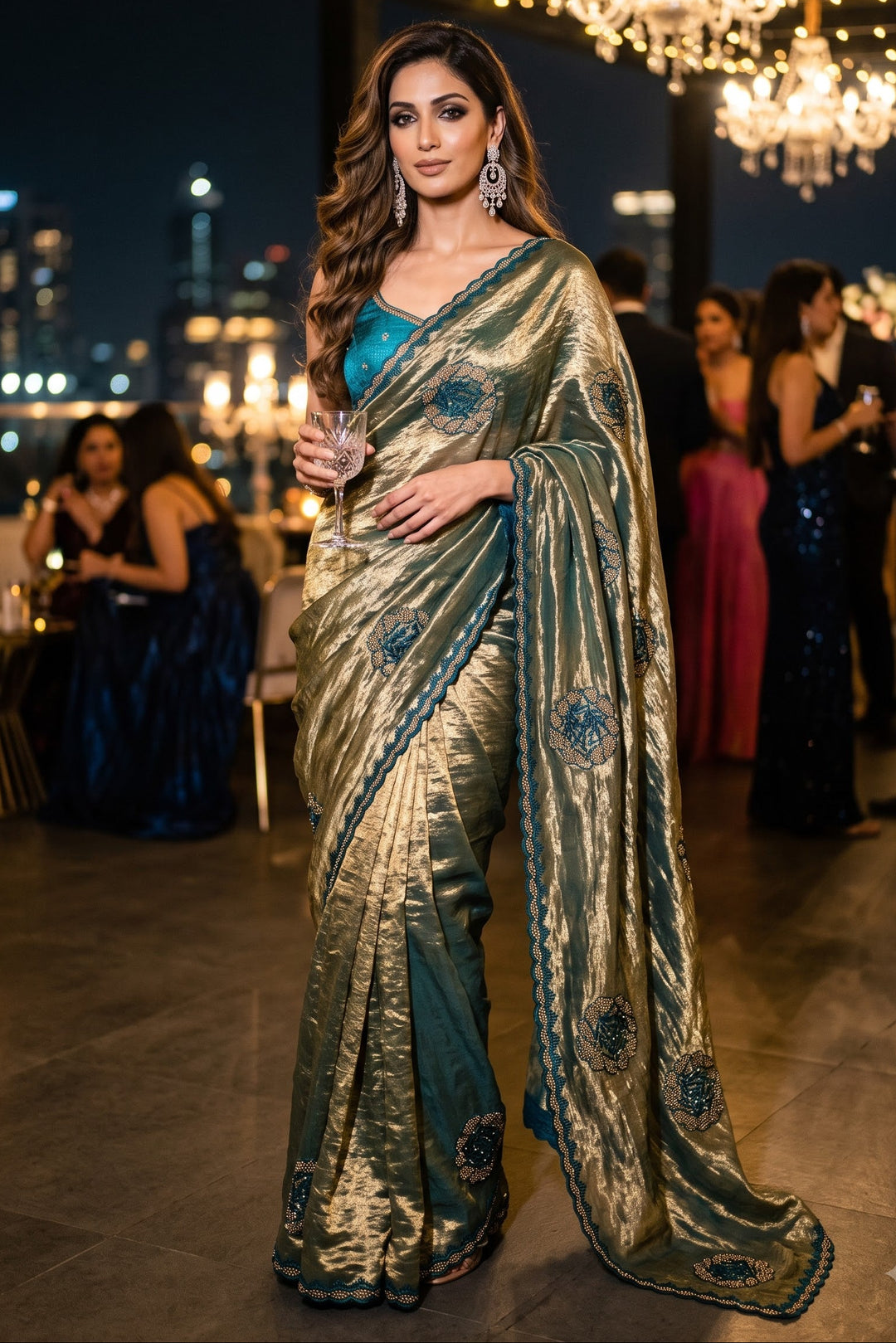 Blush Rose Satin Silk Saree