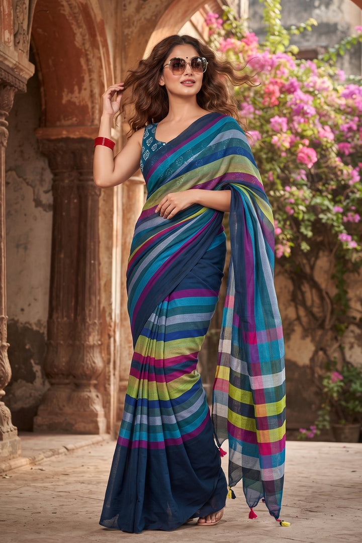 Saptaranga Khadi Cotton Saree