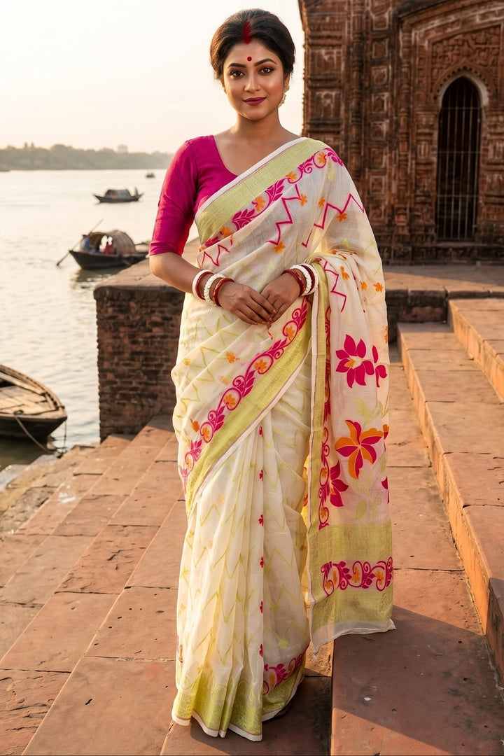 Paarijaat Dhakai Jamdani Saree