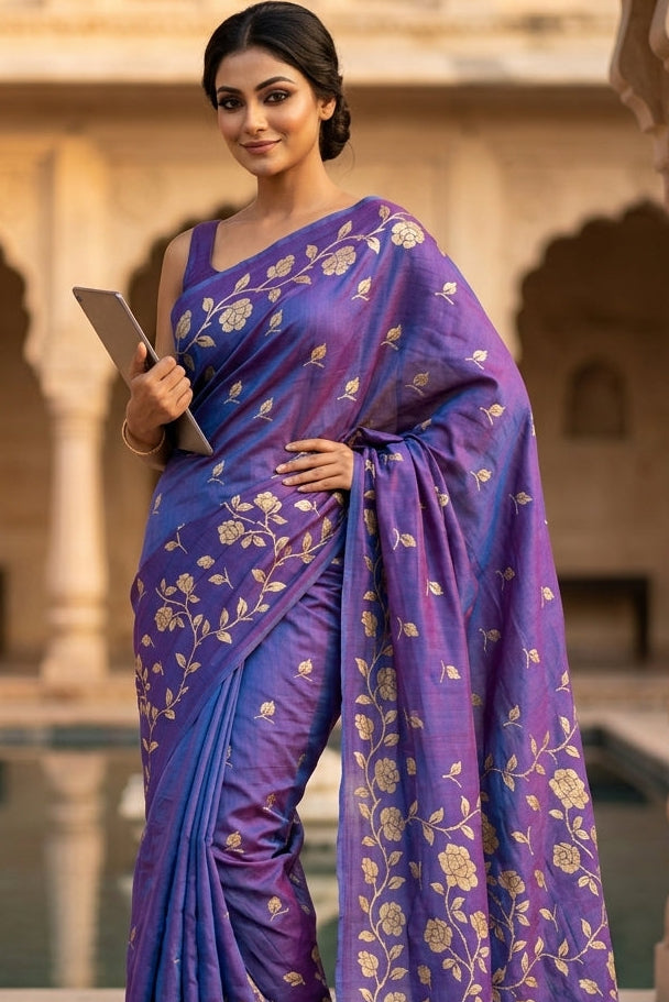 Pushpakunj Pure Mul Cotton Saree