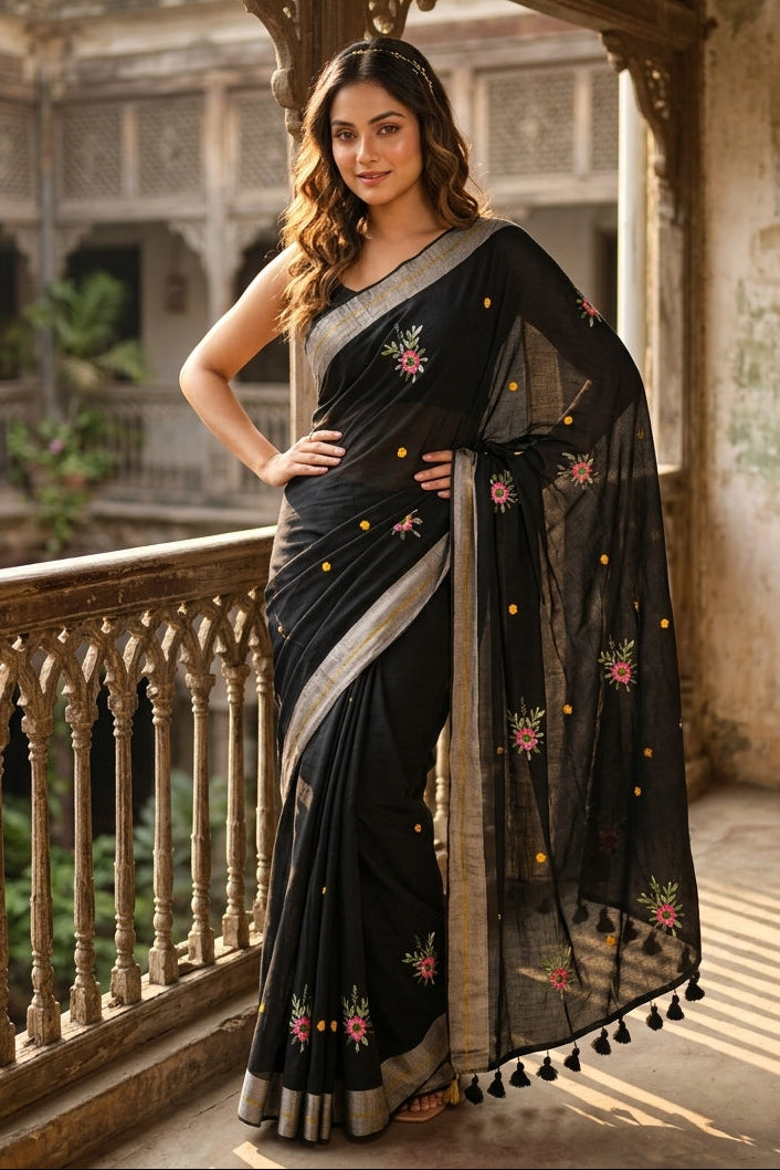 Jasmine Flora Cotton Saree