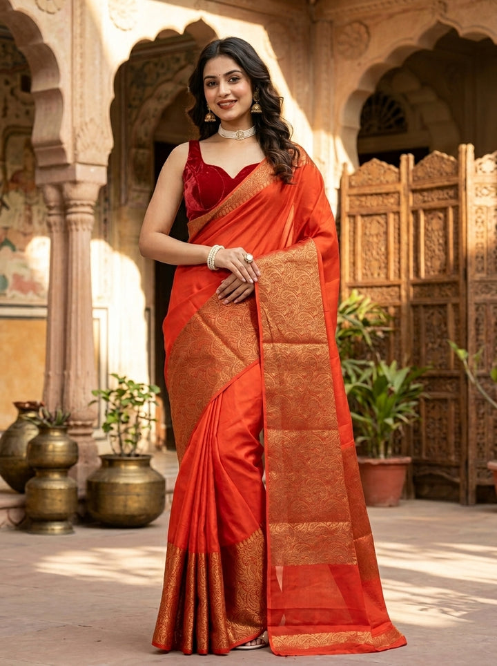 Ravishing Red Saree