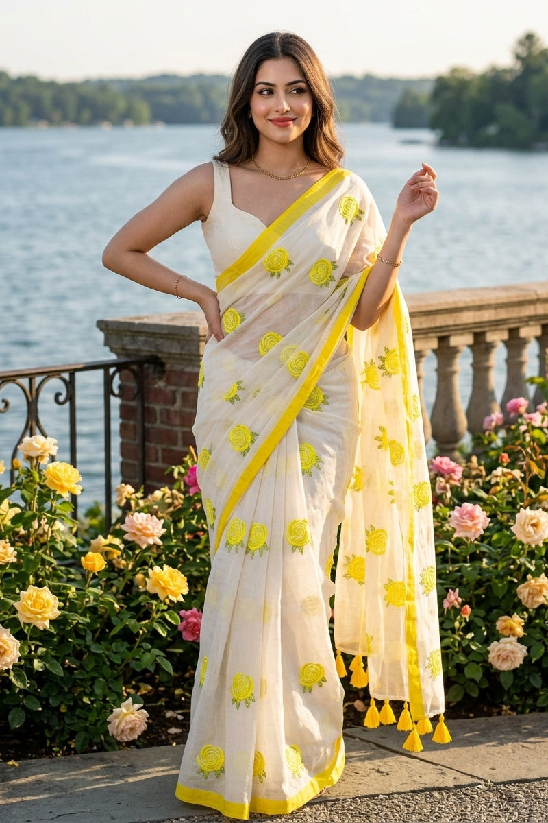 Sunrose Elegance Mul Cotton Saree