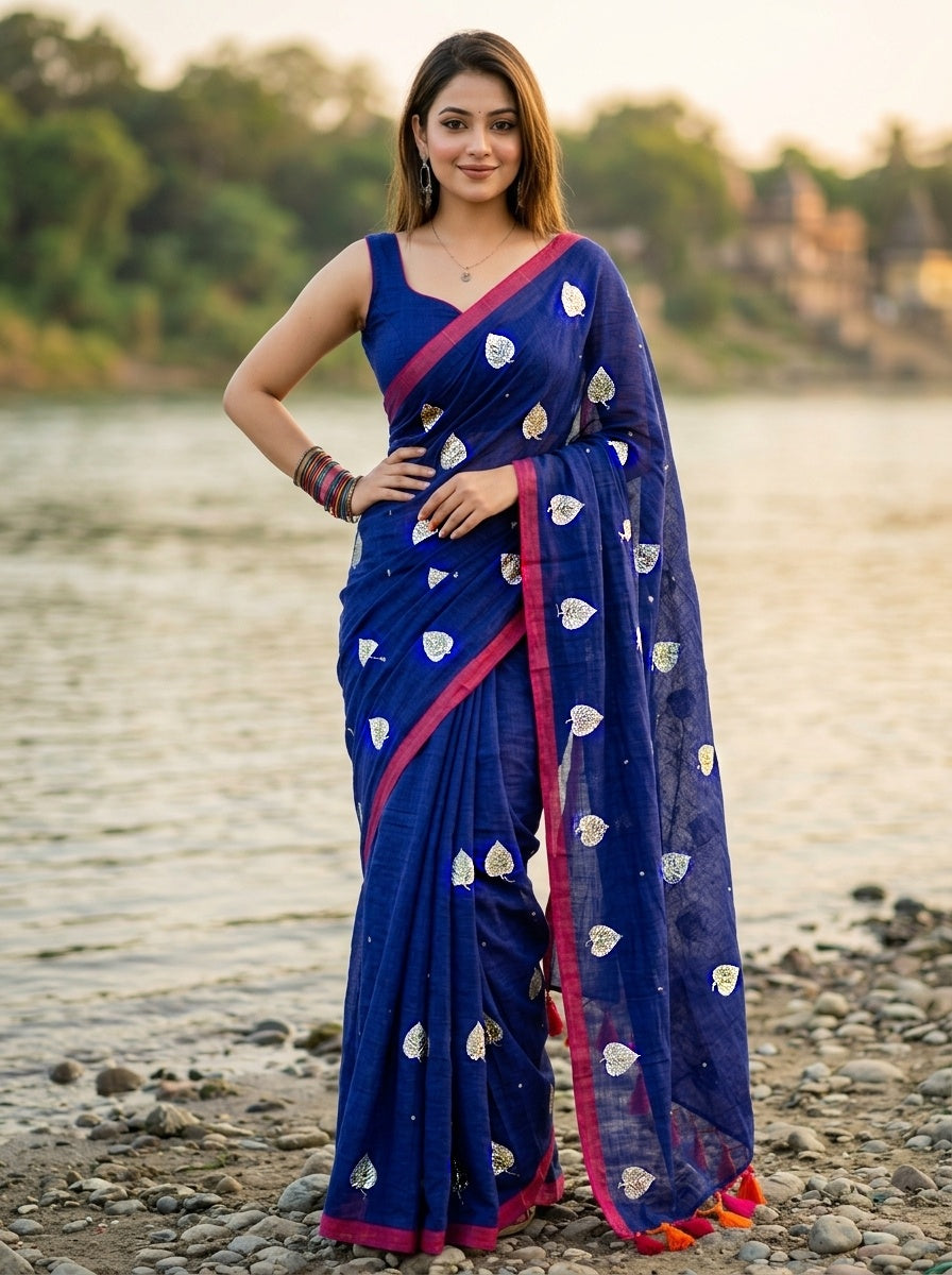 Mandarin Muse Mul Cotton Saree