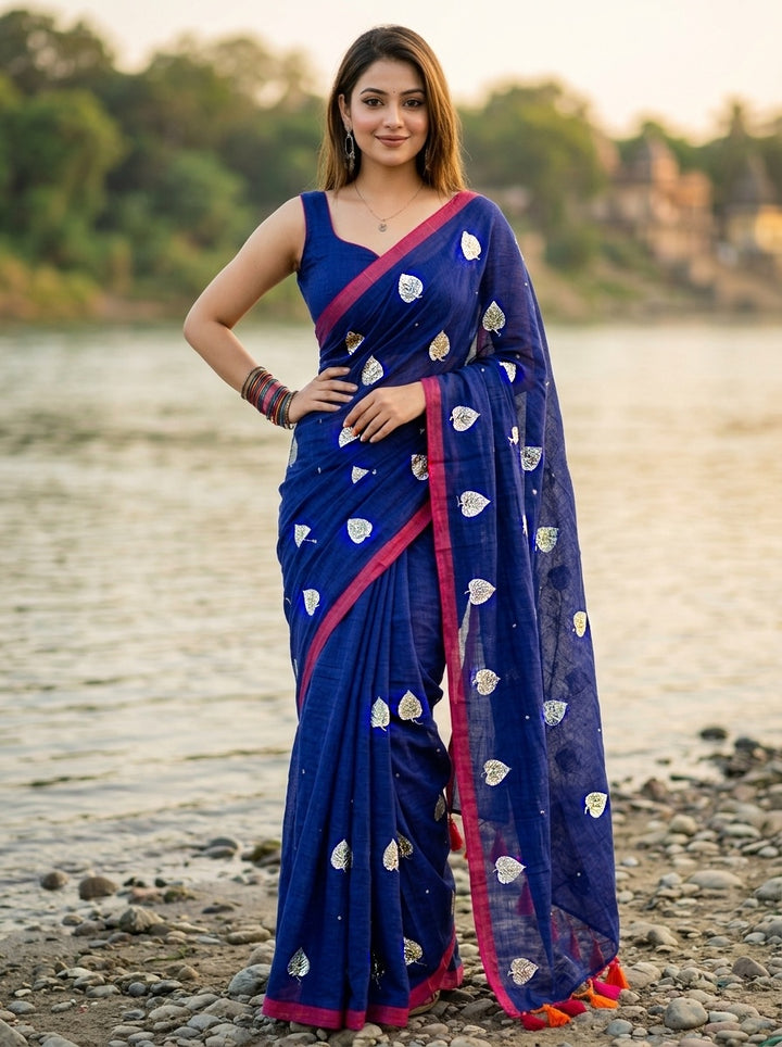 Mandarin Muse Mul Cotton Saree