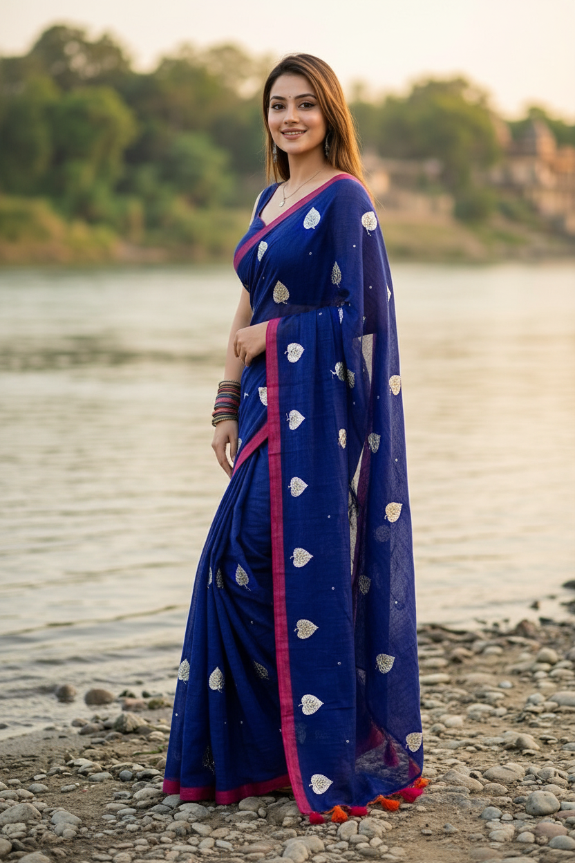 Mandarin Muse Mul Cotton Saree