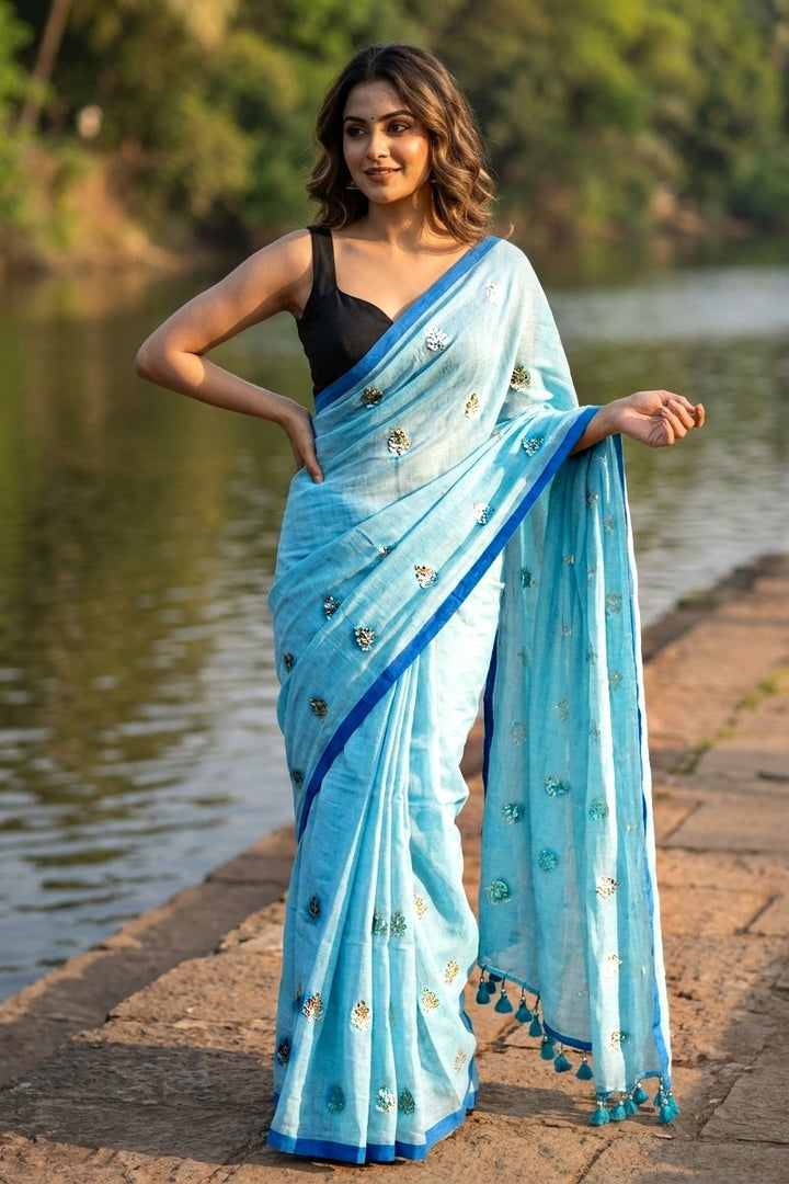 Mandarin Muse Mul Cotton Saree