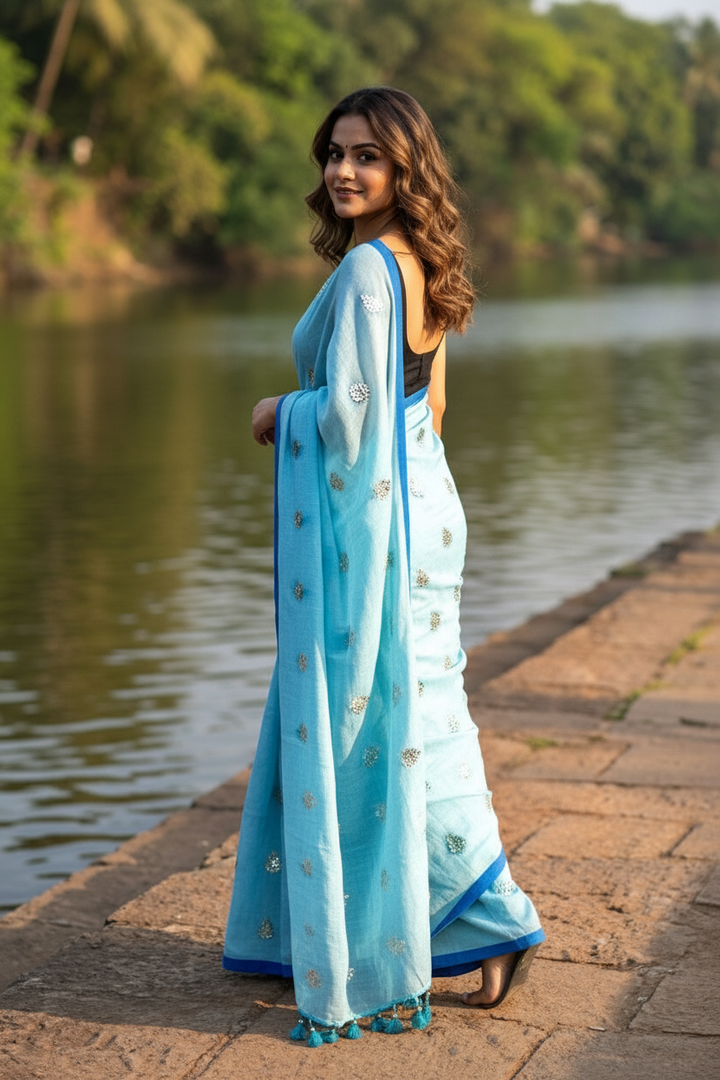 Mandarin Muse Mul Cotton Saree