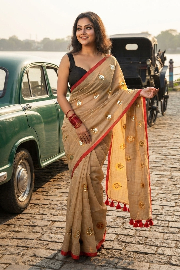 Mandarin Muse Mul Cotton Saree