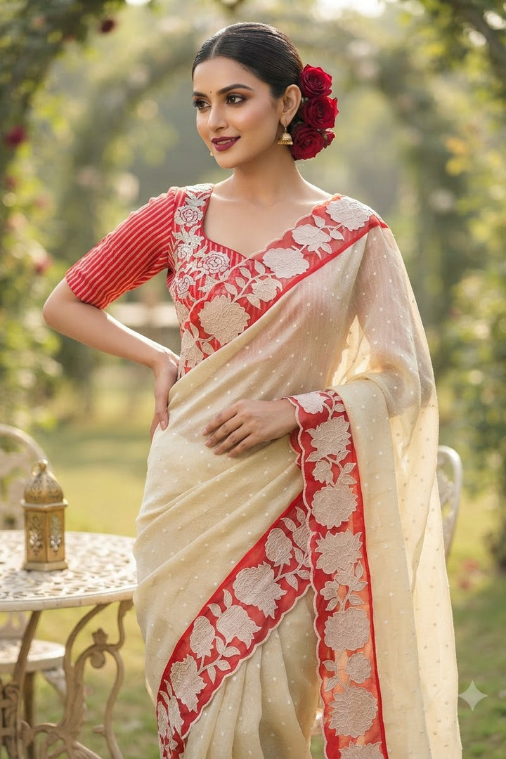 Soft Sand Gold Tissue Silk Saree
