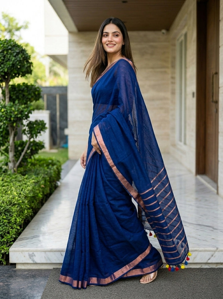 Luminous Linen Saree