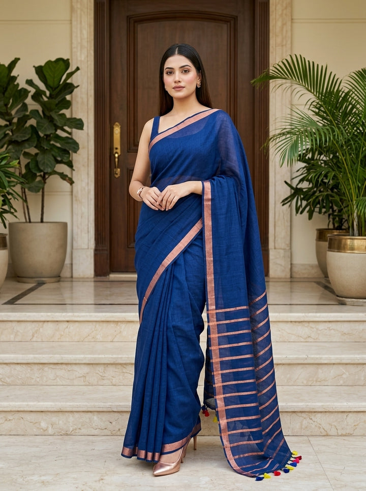 Luminous Linen Saree