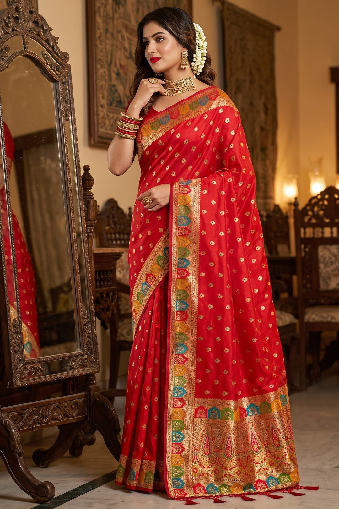 Heartbeat Before Forever-Organza Meenakari Designer Saree