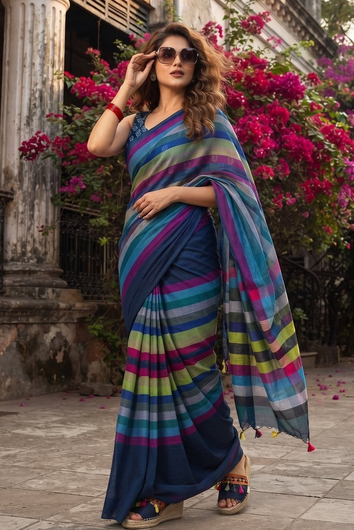 Saptaranga Khadi Cotton Saree