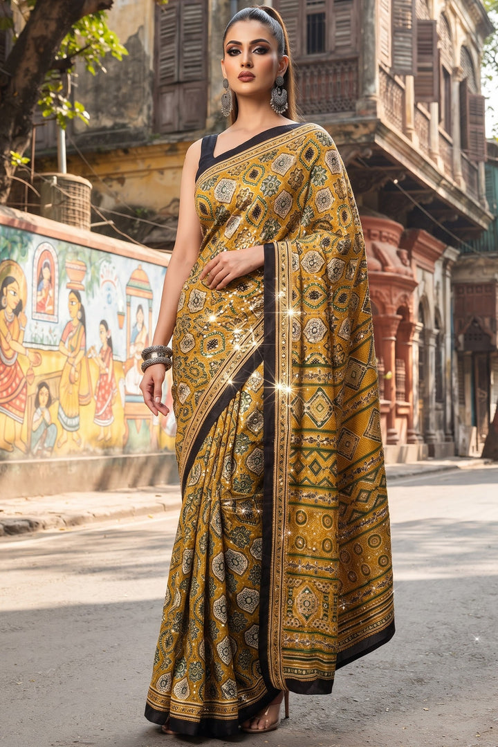 Pretty Obsession Modal Silk Saree With Mirror Work