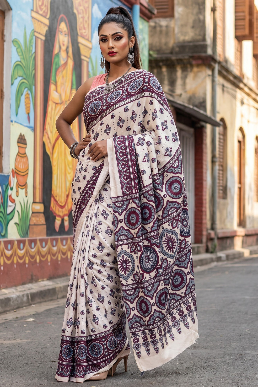 Pretty Obsession Modal Silk Saree With Mirror Work