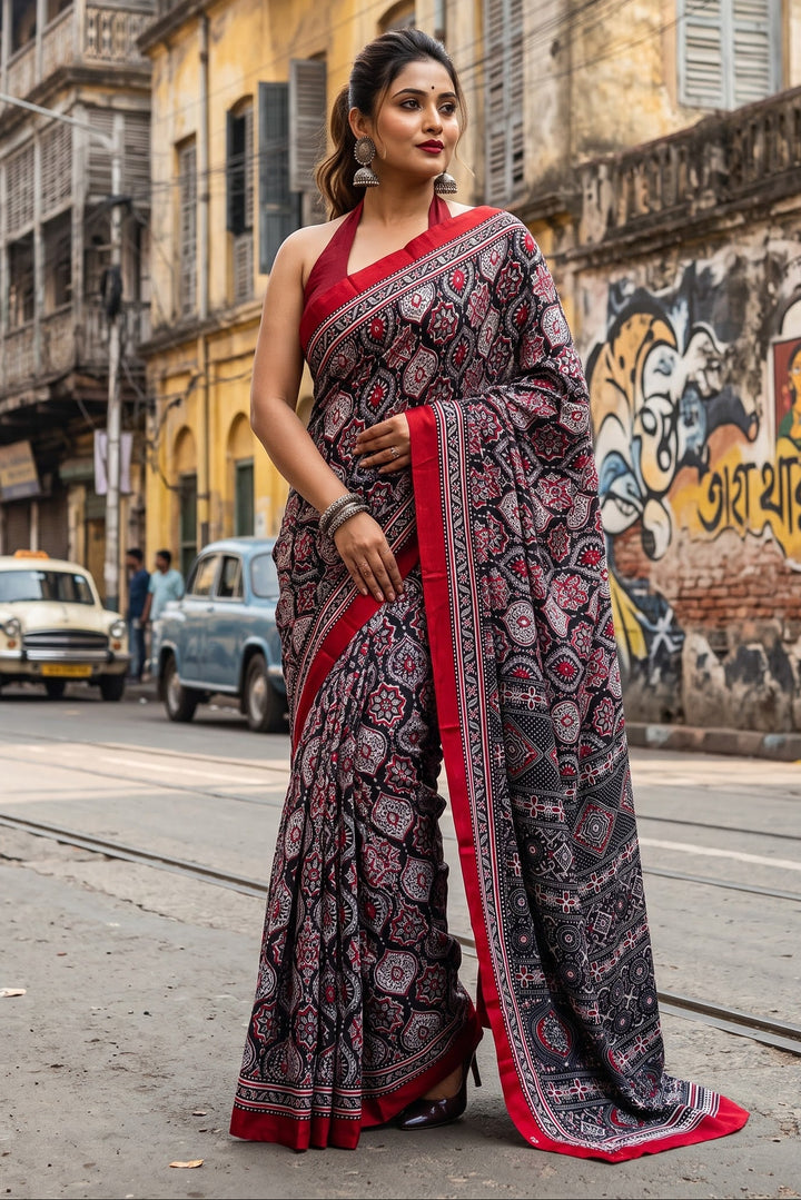 Pretty Obsession Modal Silk Saree With Mirror Work