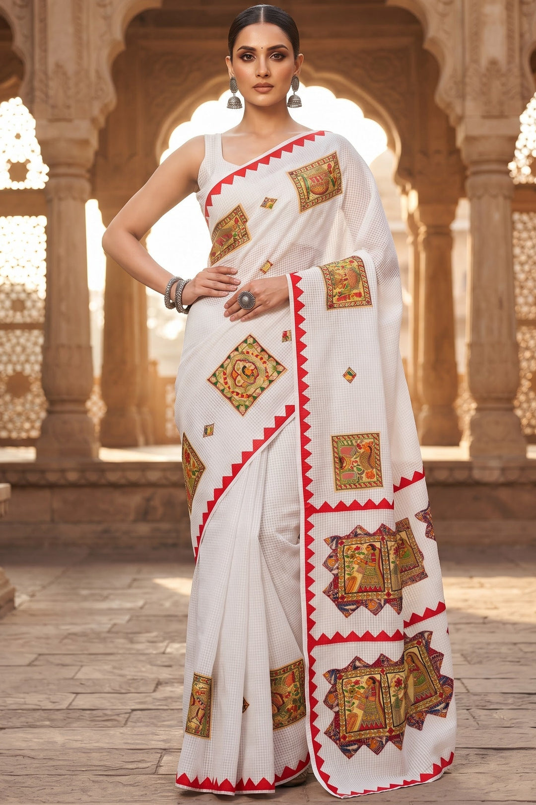 Surya Madhubani- Madhubani Patch Work Saree