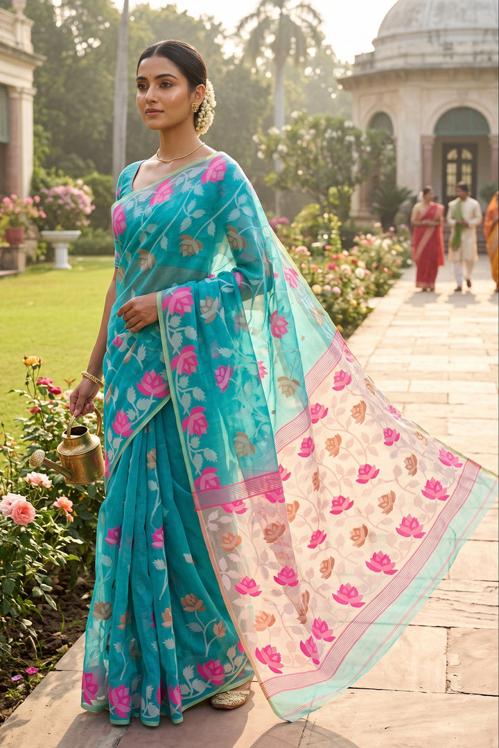 Sheser Kabita Dhakai Jamdani Saree