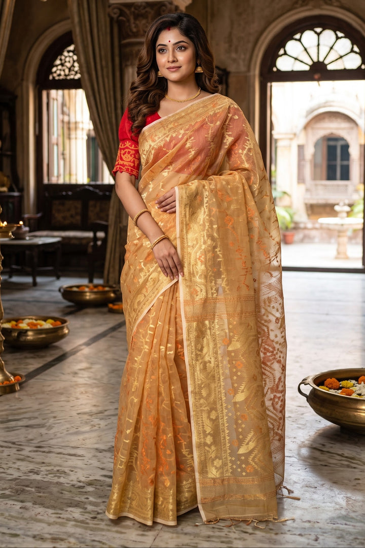 Megher Gaan Dhakai Jamdani Saree