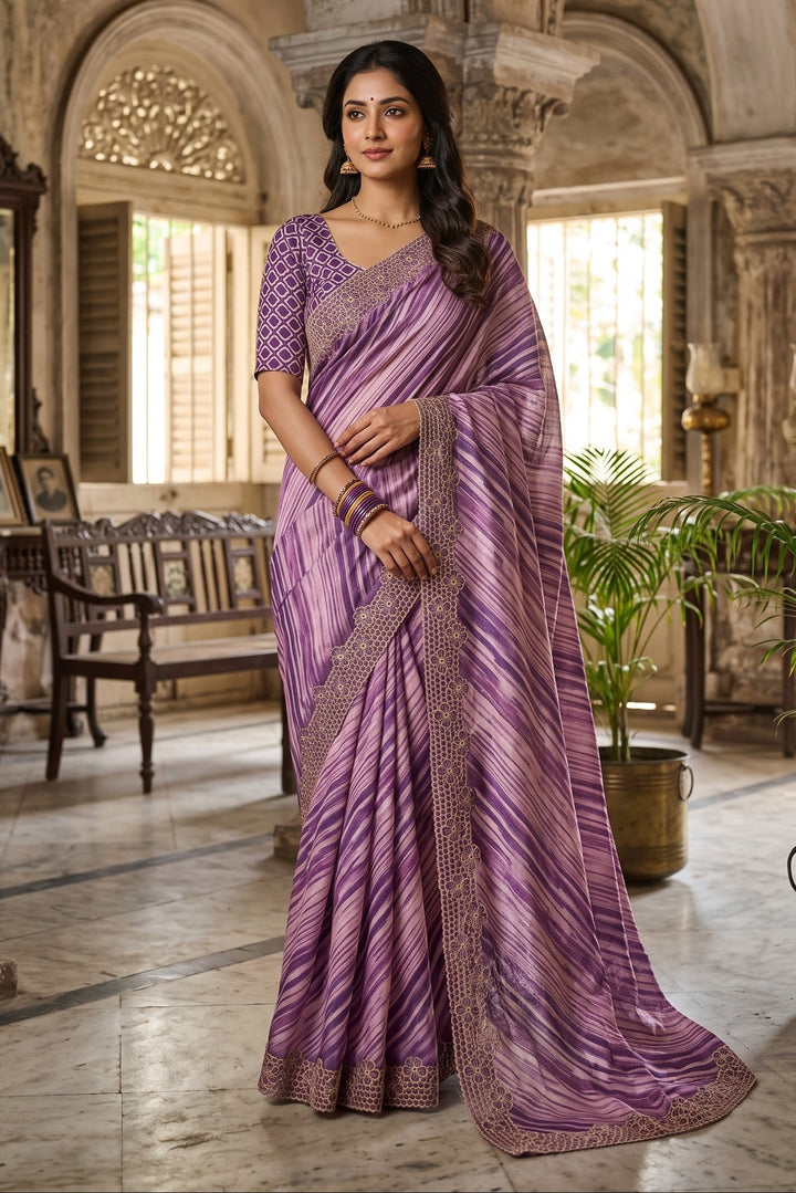 Silken Bloom Tussar Silk Saree( Semi )