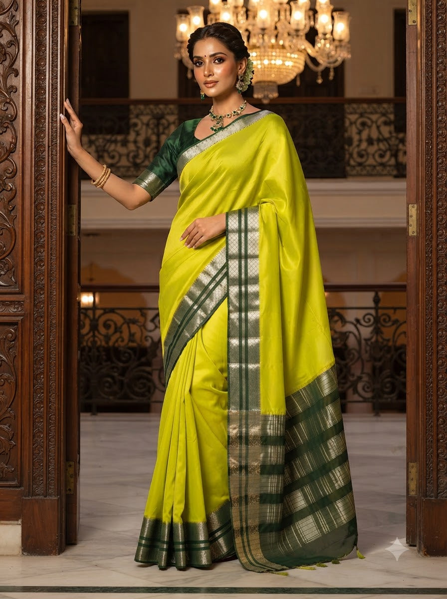 Royal Enchantress Mysore Crepe Silk ( Semi ) Saree