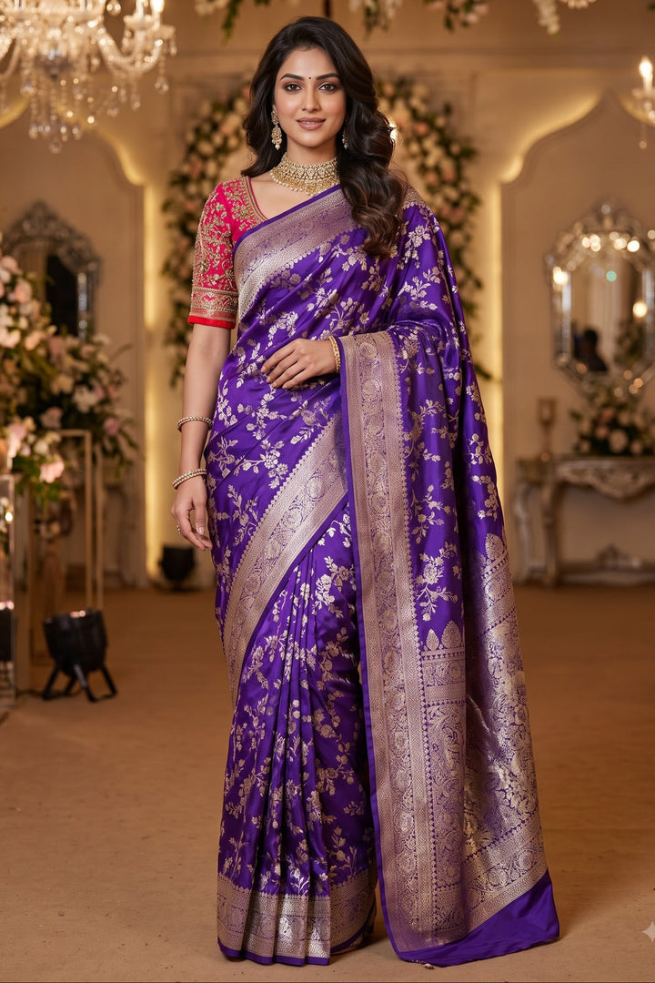 Fern Grace Silk Jacquard Weaving Saree