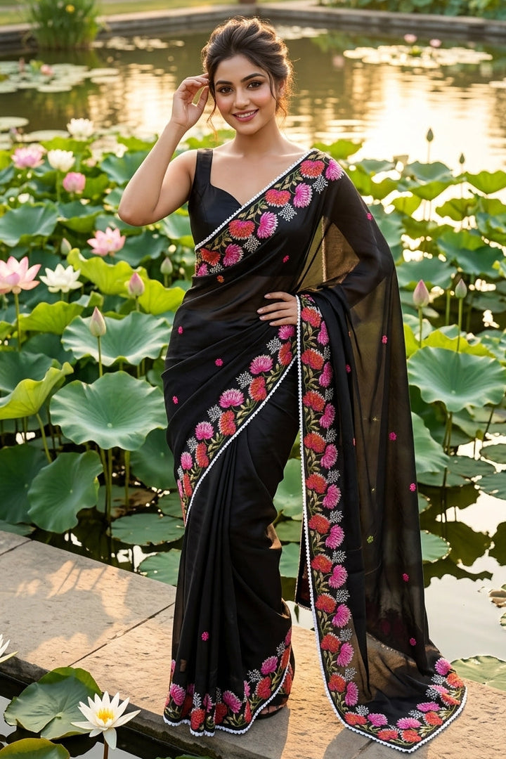 Beloved Lotus Tussar Silk Saree