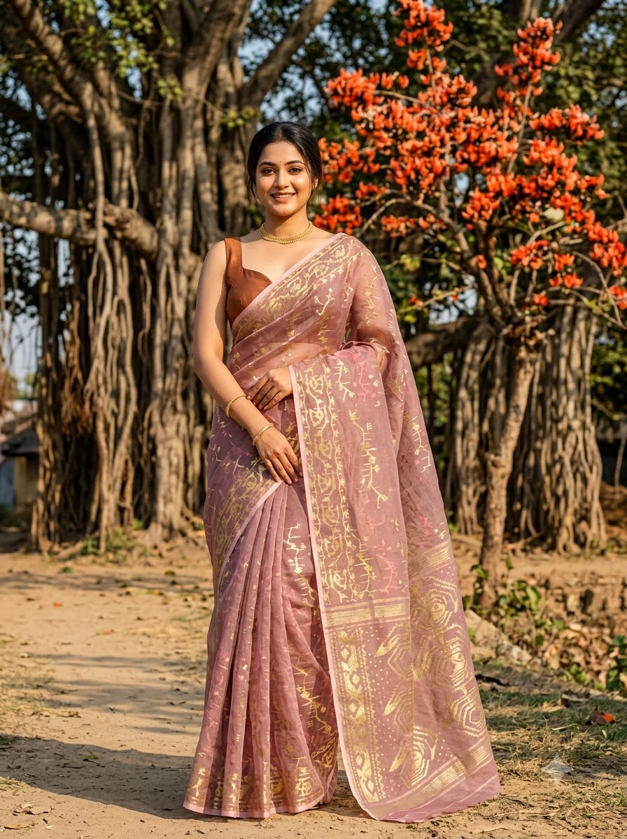 Megher Gaan Dhakai Jamdani Saree