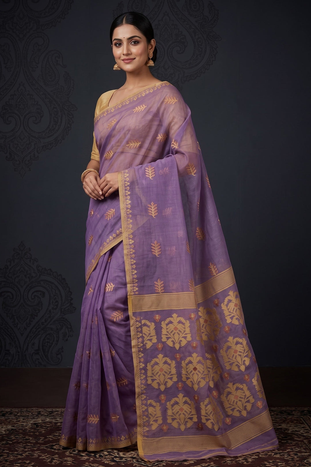 Ful Bagan Dhakai Jamdani Saree