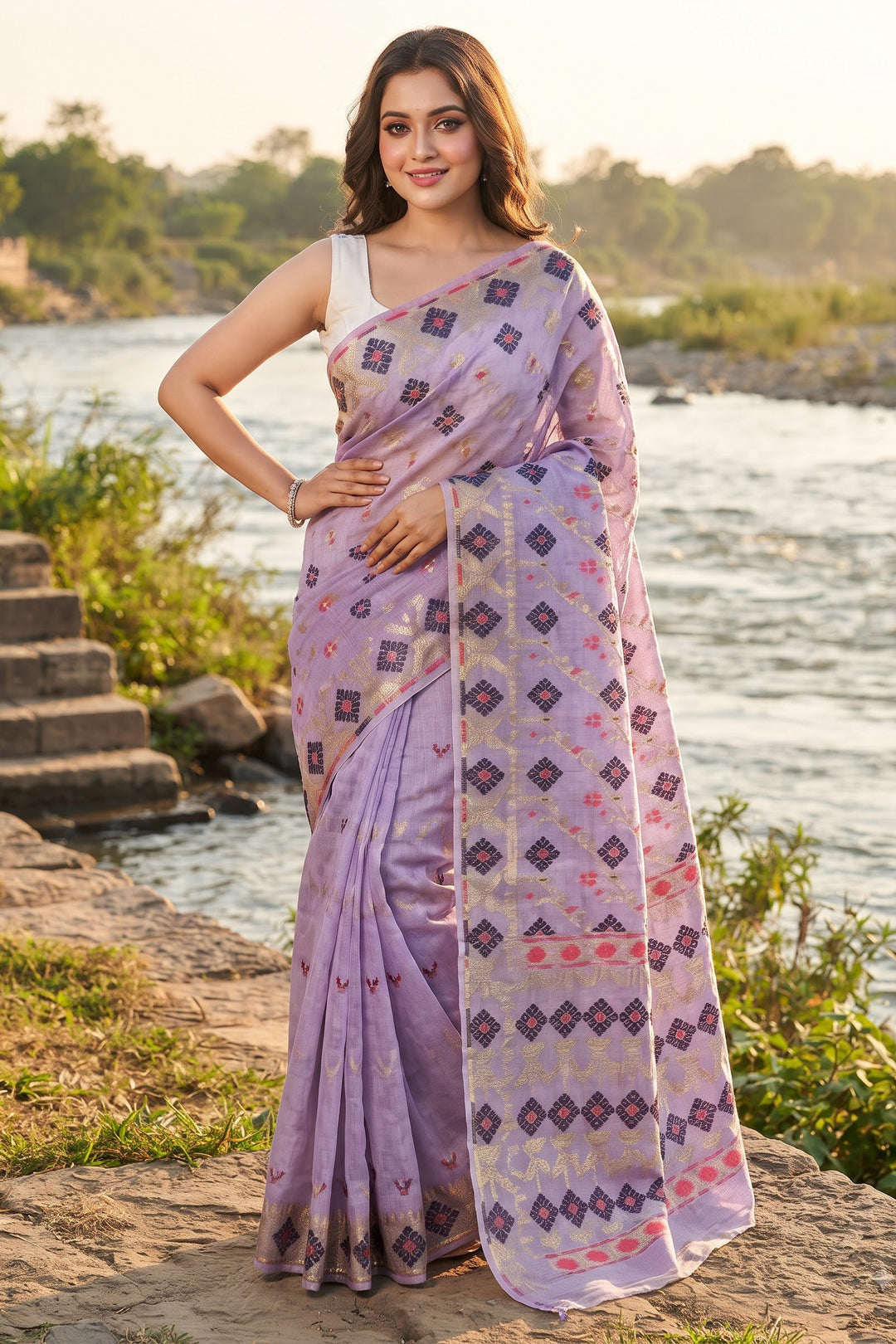 Bonediyana (বনেদিয়ানা)Bengal Jamdani Saree