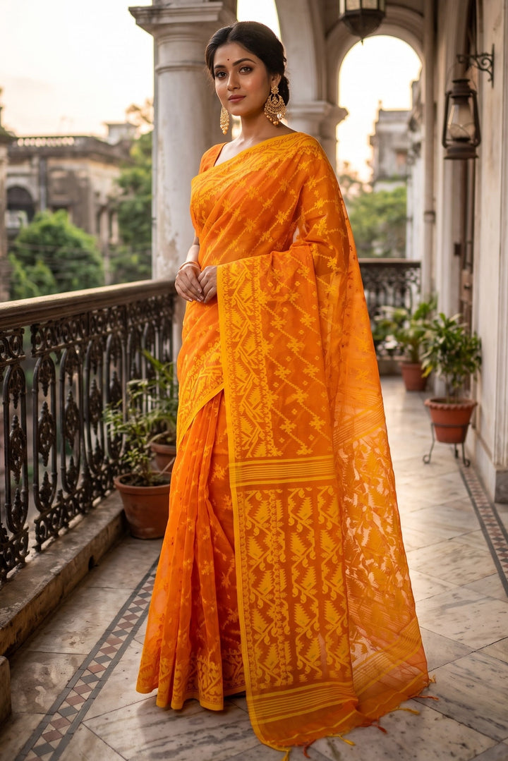 Taantika Karat Dhakai Jamdani Saree