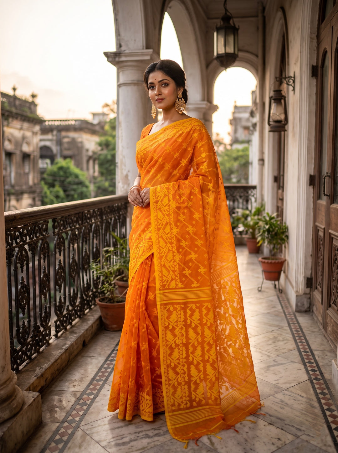 Taantika Karat Dhakai Jamdani Saree
