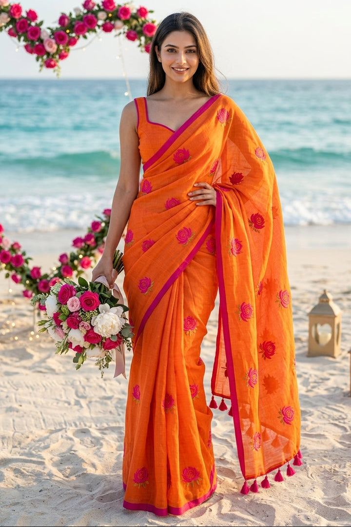 Sunrose Elegance Mul Cotton Saree
