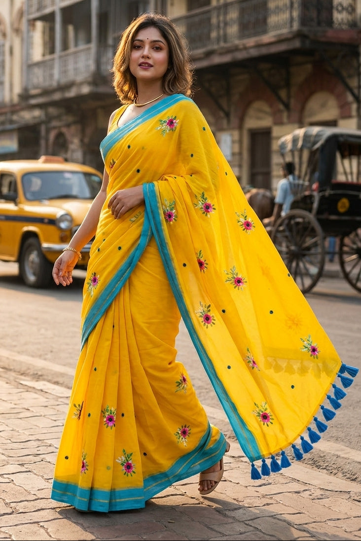 Jasmine Flora Cotton Saree