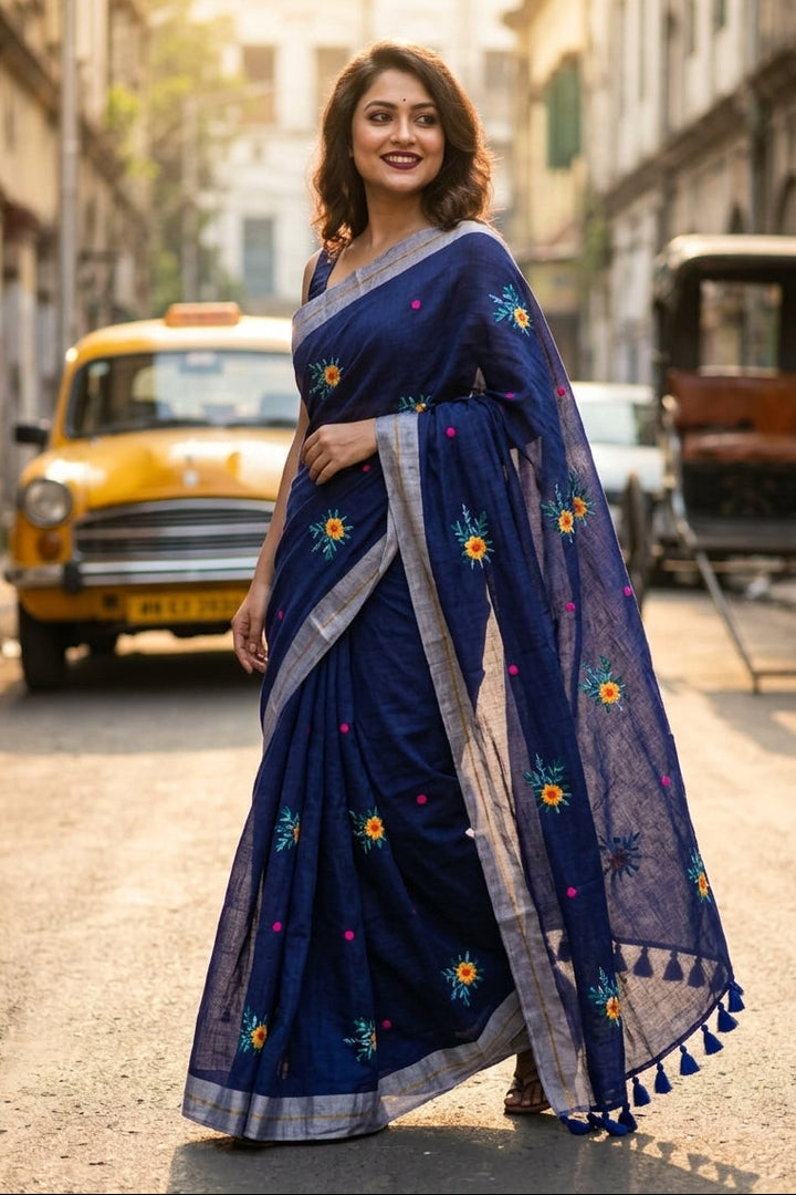 Jasmine Flora Cotton Saree