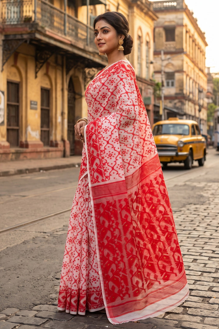 Dhruva tara Dhakai Jamdani Saree