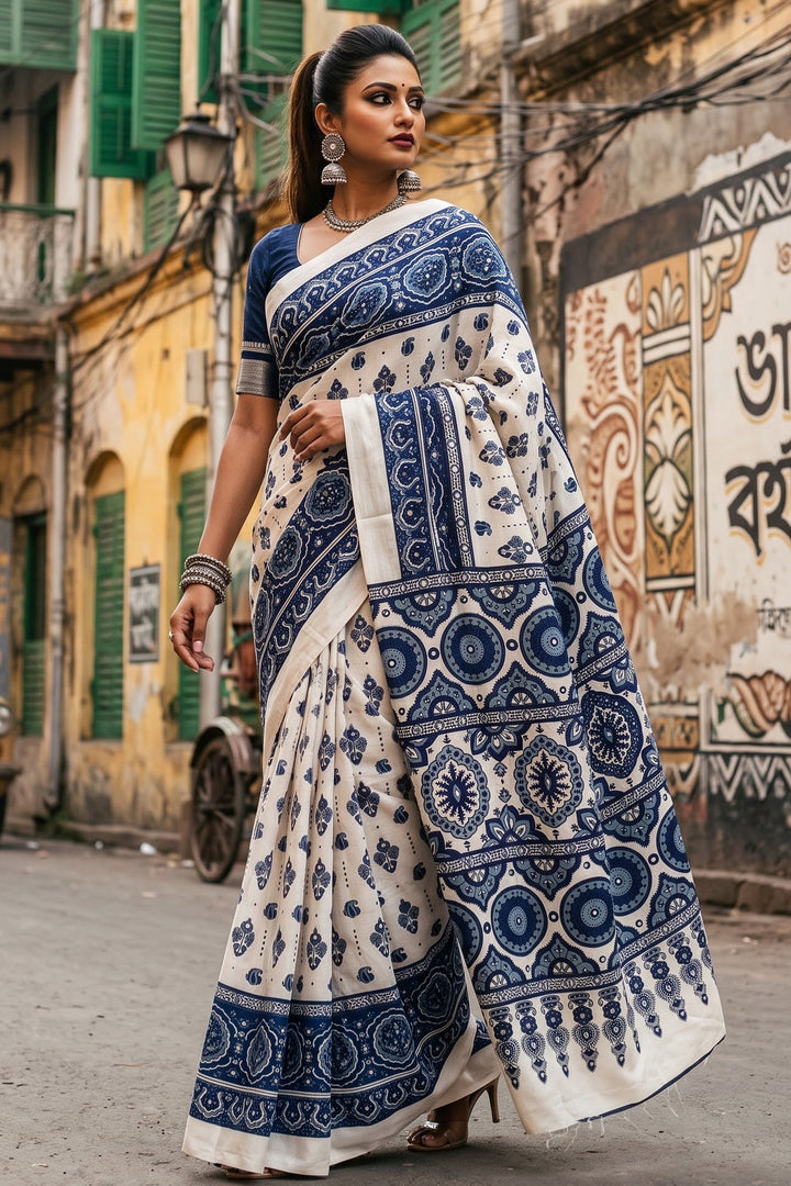 Pretty Obsession Modal Silk Saree With Mirror Work