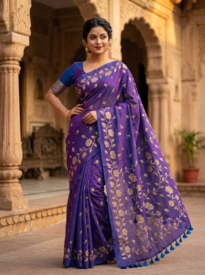 Pushpakunj Pure Mul Cotton Saree