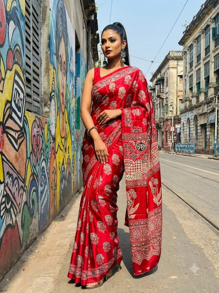 Pretty Obsession Modal Silk Saree With Mirror Work