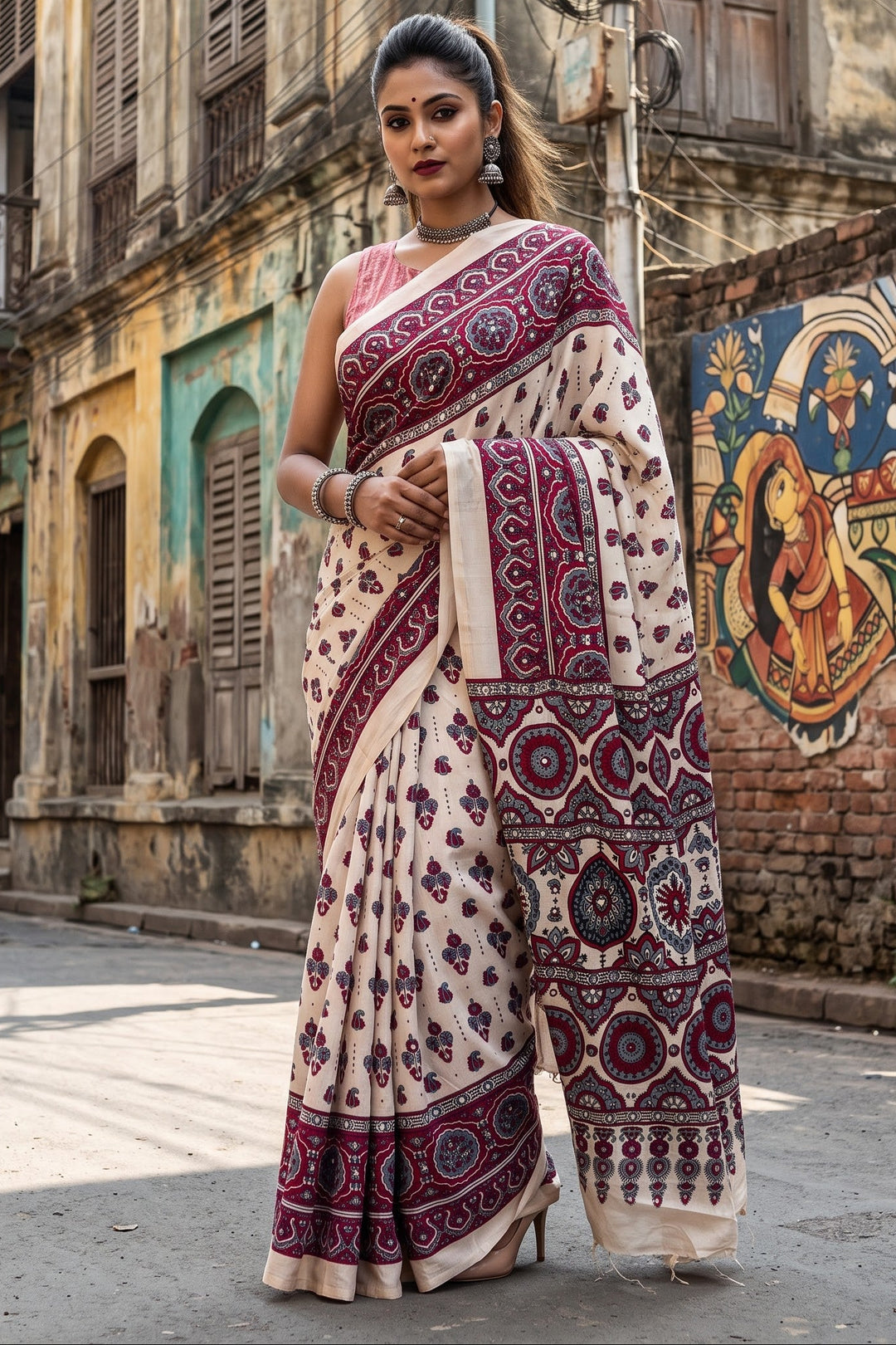 Pretty Obsession Modal Silk Saree With Mirror Work