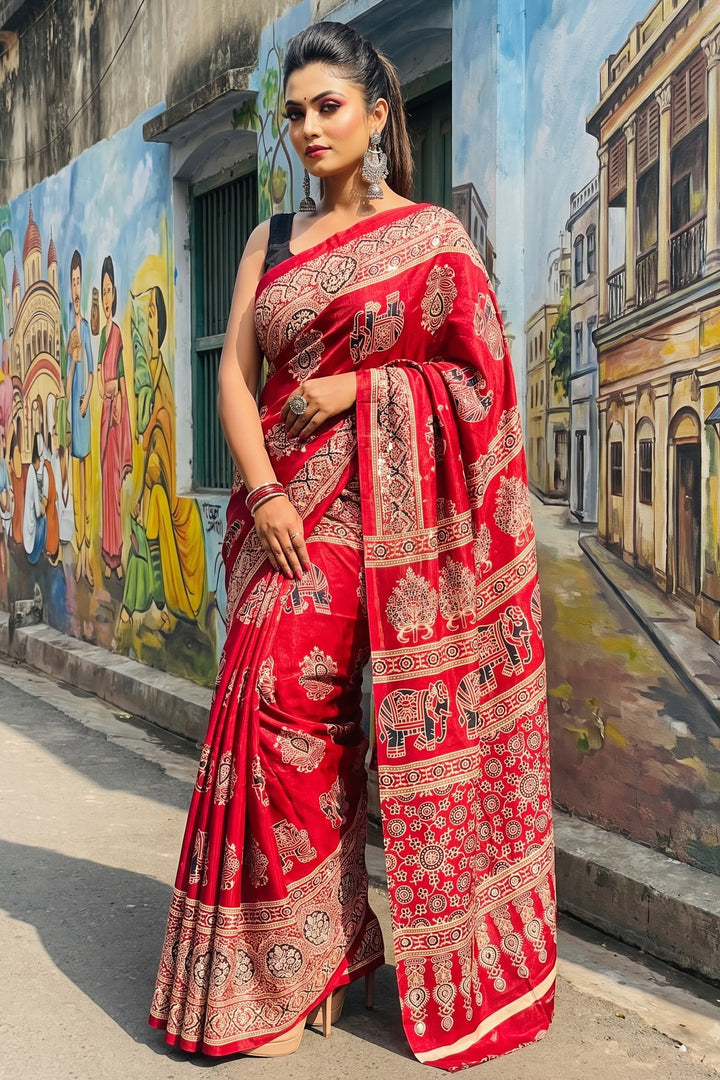 Pretty Obsession Modal Silk Saree With Mirror Work