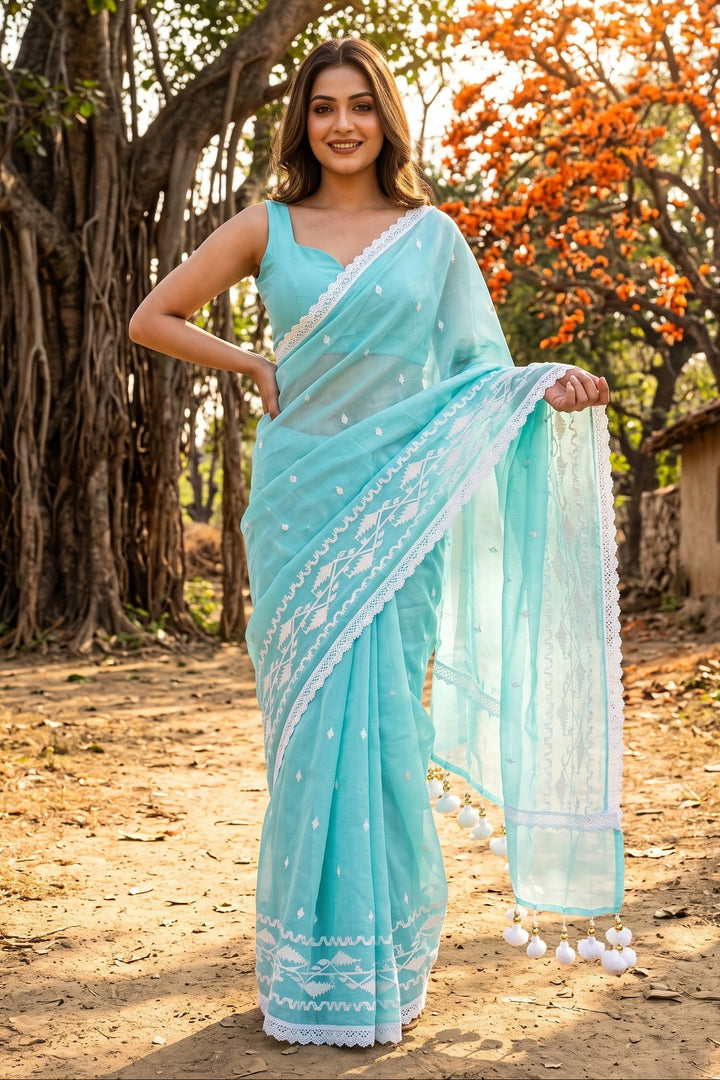 MonBari Mul Cotton Saree